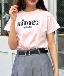 INGNI(イング)/パール付フロッキーロゴTシャツ                      /ライトピンク