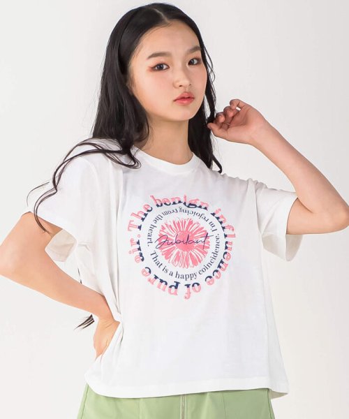 ZIDDY(ジディー)/【接触冷感】サークルロゴ刺しゅうTシャツ(130~160cm)/ホワイト