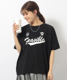 SHOO・LA・RUE Cutie Blonde(シューラルー　キューティーブロンド)/メッシュ切り替えゆるTシャツ/ブラック（019）