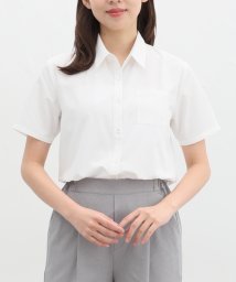 Honeys(ハニーズ)/半袖レギュラーシャツ トップス シャツ カッターシャツ 大きいサイズ オフィス /ホワイト