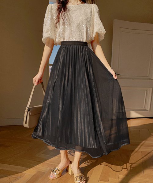 セール】チュールスカート プリーツスカート 2way ボリューム チュール  