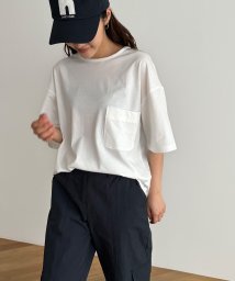 CANAL JEAN(キャナルジーン)/harmonie －OrganicCotton－ ポケット付きTシャツ/オフホワイト