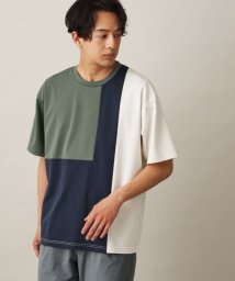 THE SHOP TK(ザ　ショップ　ティーケー)/ポンチパネル半袖Tシャツ/グリーン（522）