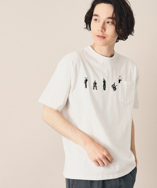Dessin(デッサン)/【ユニセックス】ピープル刺繍Tシャツ/ホワイト（001）