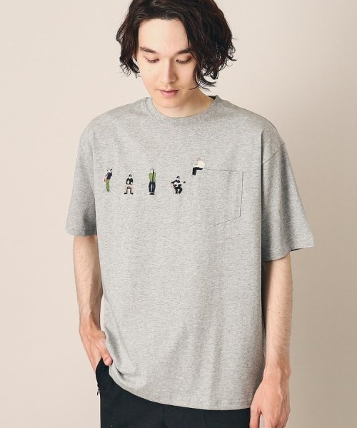 Dessin(デッサン)/【ユニセックス】ピープル刺繍Tシャツ/グレー（012）