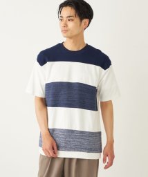 SHIPS Colors  MEN/《一部追加予約》SHIPS Colors:〈手洗い可能〉切り替え ボーダー TEE◆/506124537