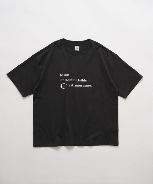 EDIFICE(エディフィス)/MESSAGE フレンチプリント Tシャツ/ブラック