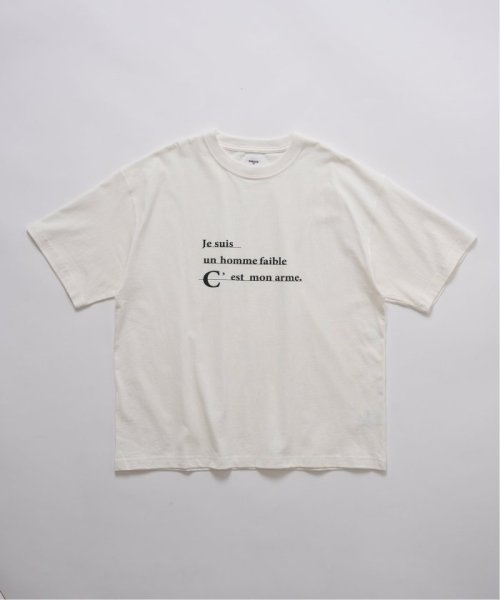 EDIFICE(エディフィス)/MESSAGE フレンチプリント Tシャツ/ホワイト