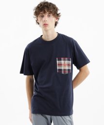 MACKINTOSH PHILOSOPHY(マッキントッシュ フィロソフィー)/バッキンガムベア チェックポケット半袖Tシャツ/ネイビー