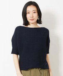 MICHEL KLEIN(ミッシェルクラン)/[新色]ホールガーメント(R)ボートネックニット（WEB限定カラーあり）/ネイビー（57）