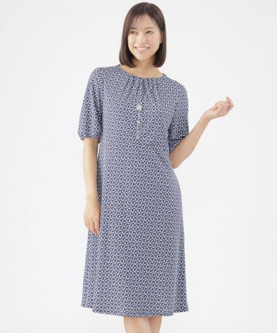 【吸水速乾】【接触冷感】【UV対策】【ウォッシャブル】モザイクエアファインワンピ