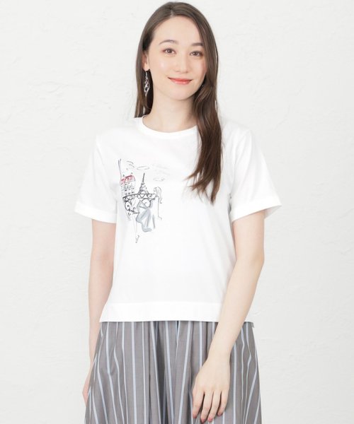 AMACA(アマカ)/イラストコラボTシャツ/ホワイト