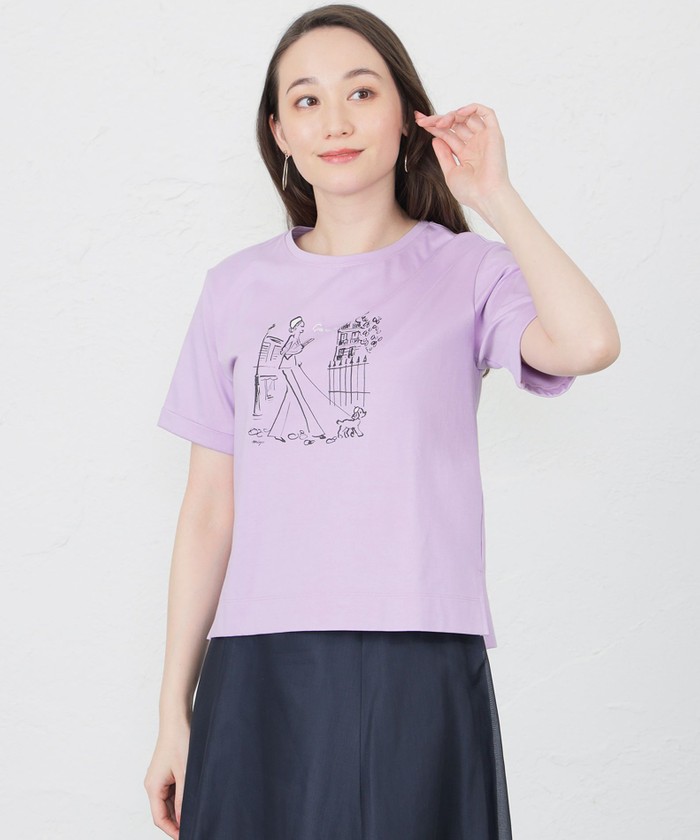 【新品】　AMACA アマカ　フレンチスリーブ　Tシャツ　カットソー セール】【Anniversary Piece】min et maxi コラボTシャツ（T