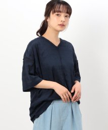 ONIGIRI/シアーボーダー　ＶネックＴシャツ/506097918