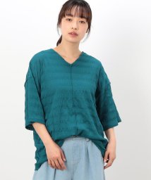 ONIGIRI/シアーボーダー　ＶネックＴシャツ/506097918