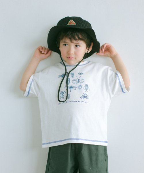 green label relaxing （Kids）(グリーンレーベルリラクシング（キッズ）)/みやぎちか×コンチュウ Tシャツ 100cm－130cm/OFFWHITE