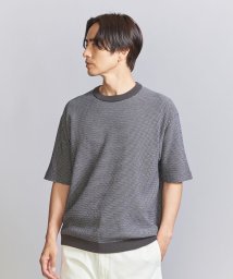 BEAUTY&YOUTH UNITED ARROWS(ビューティーアンドユース　ユナイテッドアローズ)/ハイゲージ ドロップ パターン クルーネック ニット/DK.GRAY