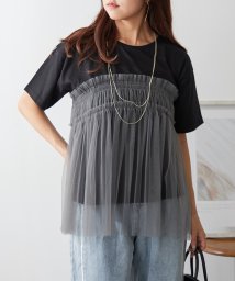 OLIVE des OLIVE/チュールドッキングTシャツ/506107940