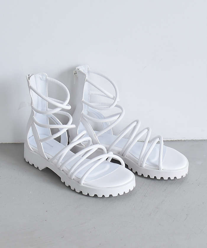 AuBANNISTER 【WEB限定】華奢ストラップ スポーツサンダル ホワイト S