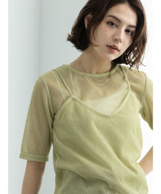 Te chichi/シアーラメキャミセットTシャツ/506125205
