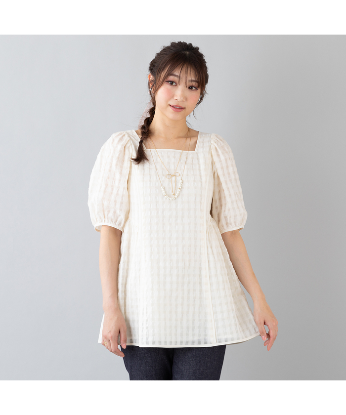 Rose Tiara 46 ゆったりカットソー チュニック オフショル Rose Tiara 46 ゆったりカットソー チュニック オフショル