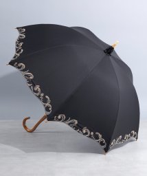 SETUP7(SETUP7)/【SETUP7】刺繍 UVカット 晴雨兼用 超撥水 かわず張り 長傘 日傘 紫外線対策 遮光 熱中症対策/ブラック 