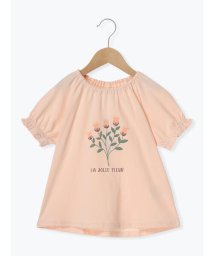 Samansa Mos2 Lagom/お花プリントパフスリーブTシャツ/506125501