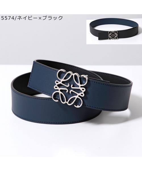 LOEWE ロエベ レザー ベルト リバーシブル 回転 バックル 黒 グレー LOEWE ロエベ レザー ベルト リバーシブル 回転 バックル 黒 グレー