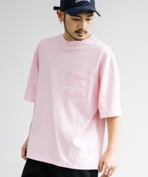 Rocky Monroe(ロッキーモンロー)/Tシャツ 半袖 刺繍 メンズ レディース ワンポイント カットソー クルーネック グラフィック オーバーサイズ ビッグシルエット 猫 肉球 イラスト シンプル /ピンク