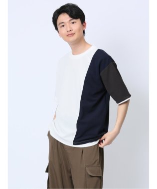 m.f.editorial/切替 レイヤード風 クルーネック半袖Tシャツ/506126147