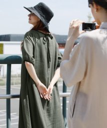 URBAN RESEARCH DOORS(アーバンリサーチドアーズ)/リネンレーヨンバイカラーワンピース/KHAKI