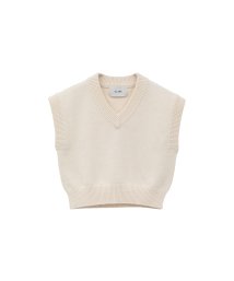 CLANE/CROPPED V NECK KNIT TOPS/506128072