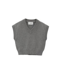 CLANE/CROPPED V NECK KNIT TOPS/506128072