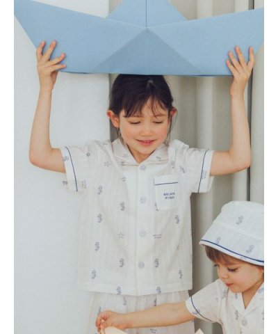 【KIDS】タツノオトシゴ柄シャツ