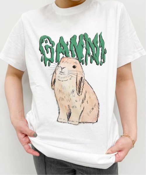 U by Spick&Span(ユーバイ　スピック＆スパン)/【GANNI / ガニー】 T－shirt Bunny/ホワイト