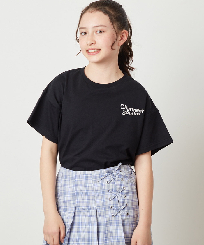 未使用タグ付きメゾピアノ　セットアップ　キュロット110cm Tシャツ120cm mezzo piano メゾピアノ ダイナーメニュー肩開き 2wayTシャツ