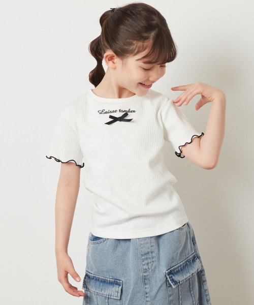 セール】[140－150]ロゴ刺繍入りプチリボンカットソー(506131134  
