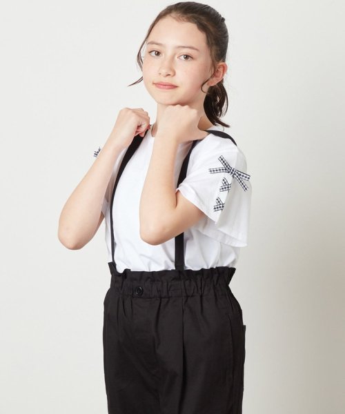 セール】[160]【WEB限定】袖レースアップリボンTシャツ(506131142 
