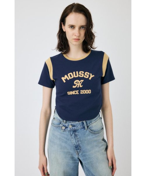 moussy(マウジー)/MOUSSY SWITCHING Tシャツ/NVY