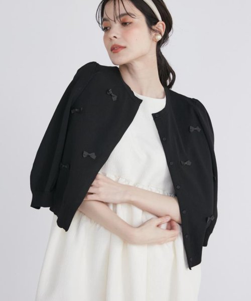 《大きいサイズ》コンパクトリボンカーディガン《M Maglie le cassetto》 