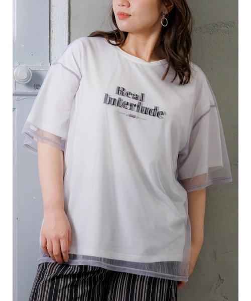 Re-J＆SUPURE(リジェイアンドスプル)/チュールレイヤードロゴTシャツ/オフホワイト