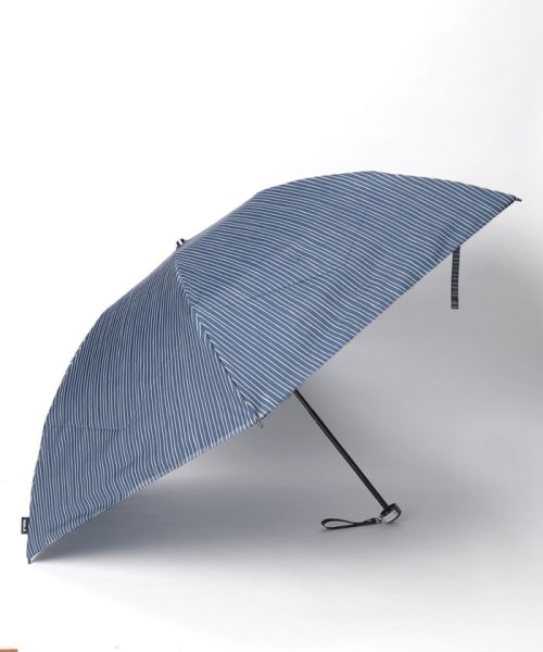 agnes b. (アニエスベー)/agnes b.(アニエスベー) 手描きストライププリント紳士雨傘（折り畳み・ミニ傘）/ダークネイビー