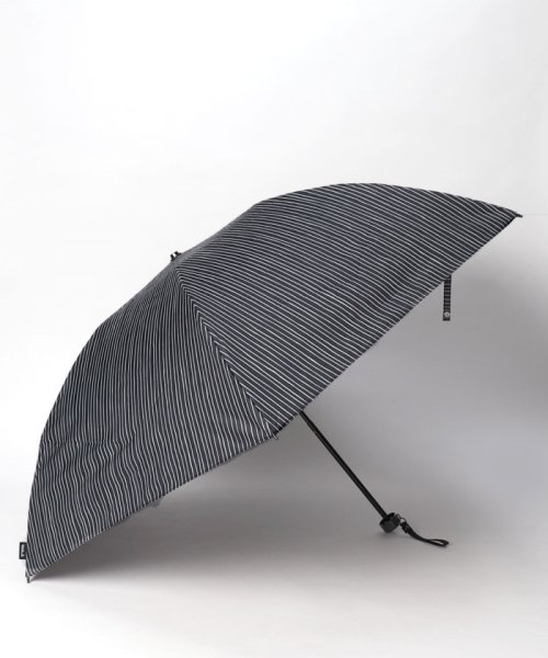 agnes b. (アニエスベー)/agnes b.(アニエスベー) 手描きストライププリント紳士雨傘（折り畳み・ミニ傘）/ブラック