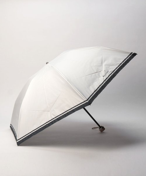Aquascutum(アクアスキュータム)/Aquascutum （アクアスキュータム） 大きめサイズのシンプルWボーダー晴雨兼用傘（折りたたみ・ミニ傘）/オフホワイト