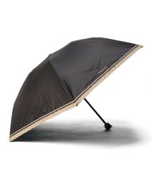 Aquascutum(アクアスキュータム)/Aquascutum （アクアスキュータム） 大きめサイズのシンプルWボーダー晴雨兼用傘（折りたたみ・ミニ傘）/ブラック