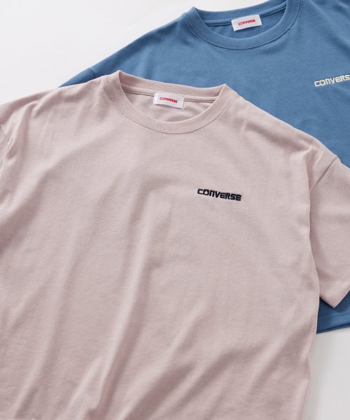 CONVERSE(CONVERSE)/【CONVERSE / コンバース】OPロゴ 刺繍 Tシャツ 半袖 クルーネック シンプル /4282－9833/ピンク