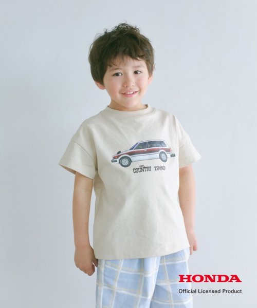 green label relaxing （Kids）(グリーンレーベルリラクシング（キッズ）)/【別注】＜URBAMENT＞TJ Honda Tシャツ 100cm－130cm/BEIGE