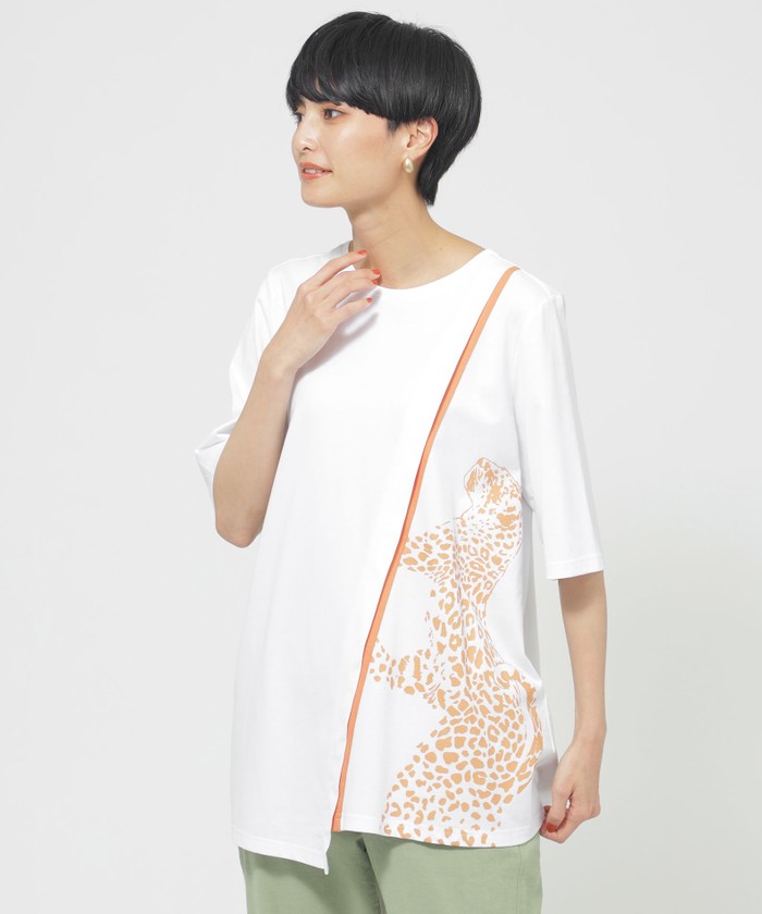 新品タグ付き クリツィア トップス MからL ブルー系｜カットソー・Tシャツ｜EVEX by KRIZIA(Lサイズ