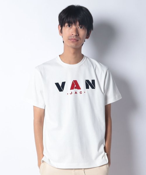 VANJACKET(ヴァンヂャケット)/プリントTシャツ＜VANロゴ＞/ホワイト