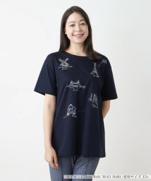 Leilian PLUS HOUSE(レリアンプラスハウス)/Ｔシャツ【Leilian WHITE LABEL】/ネイビー